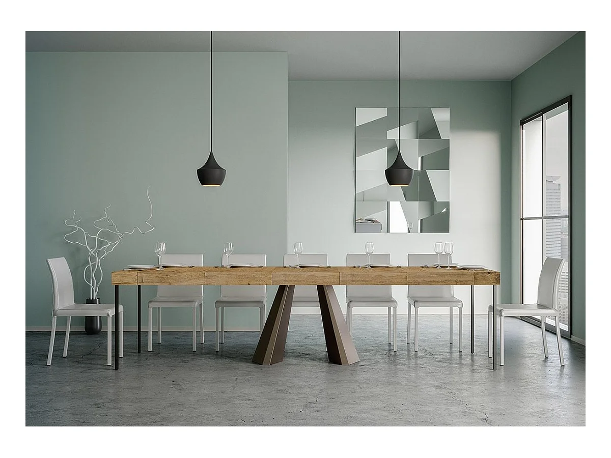 Ausziehbare Konsole 90x40/300 cm Premium Diamond Oak Nature Bear Rahmen