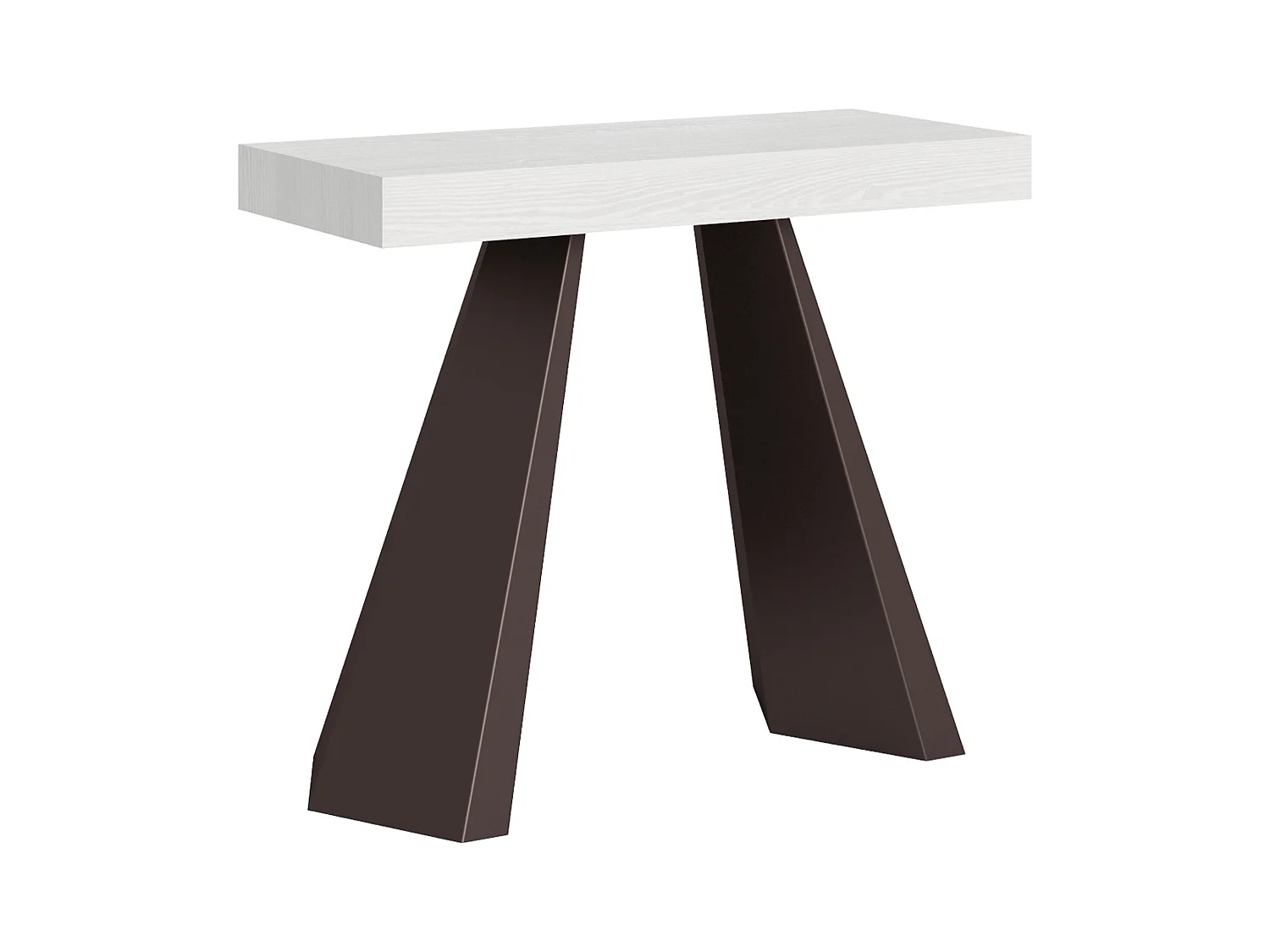 Diva design uitschuifbare console in hout en bruin staal 90x40/196 of 90x40/300 cm-Kleur Wit-Verlengsnoeren 3 dunne verlengingen