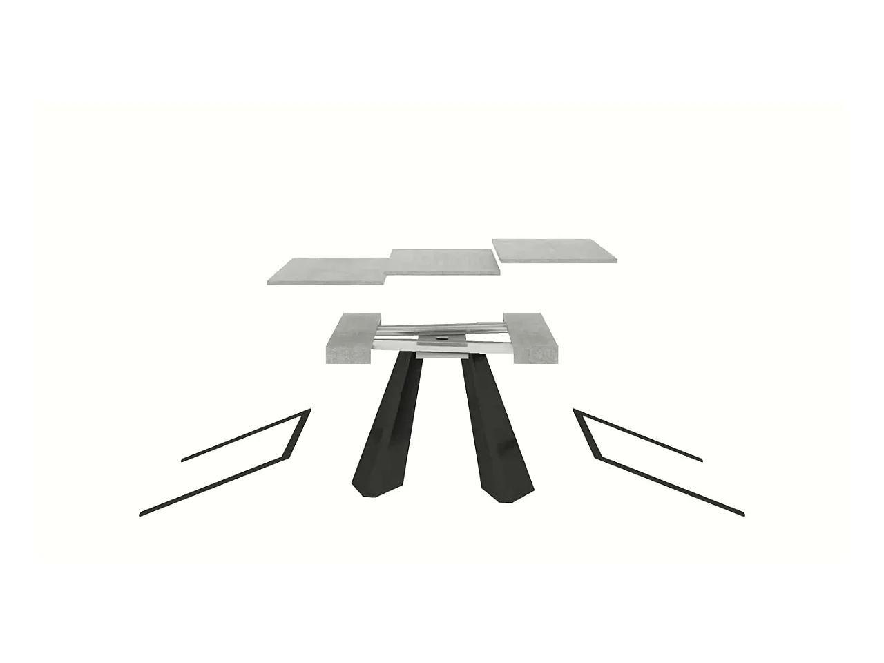 Console extensible 90x40/196 cm Diamante Small Chêne Nature cadre Ours