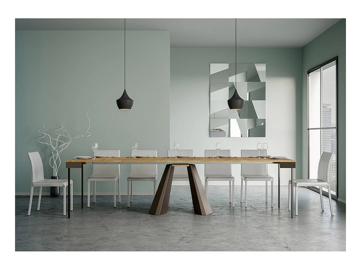 Consolle allungabile 90x40/300 cm Diamante Evolution Quercia Natura telaio Orso