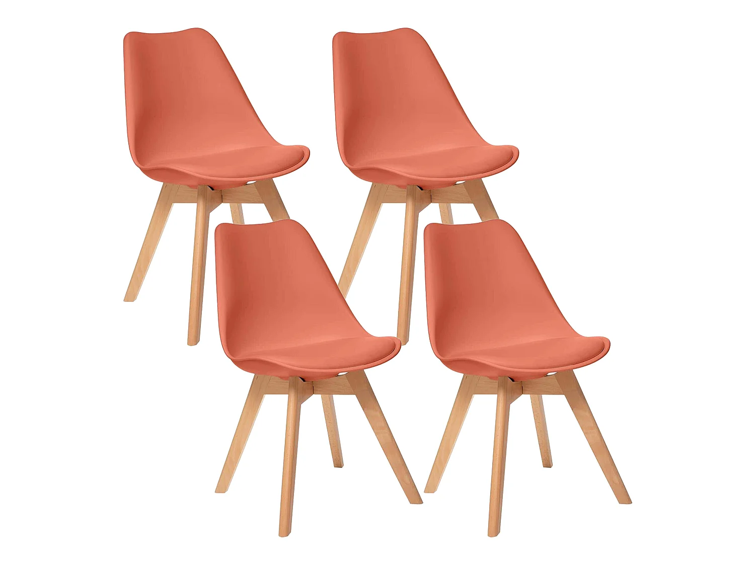 Ensemble de 4 chaises en terracota L. 48 X P. 55 X H. 81 Cm