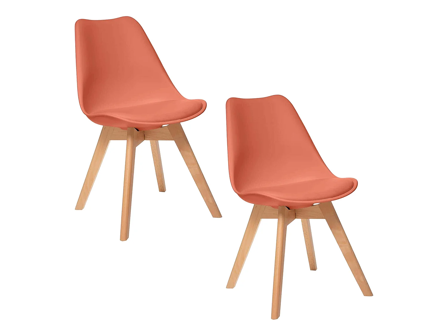 Ensemble de 4 chaises en terracota L. 48 X P. 55 X H. 81 Cm