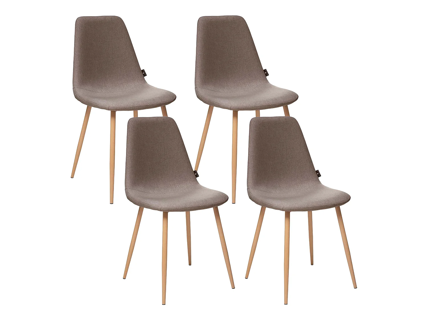 Ensemble de 4 chaises marron, 44x51x86