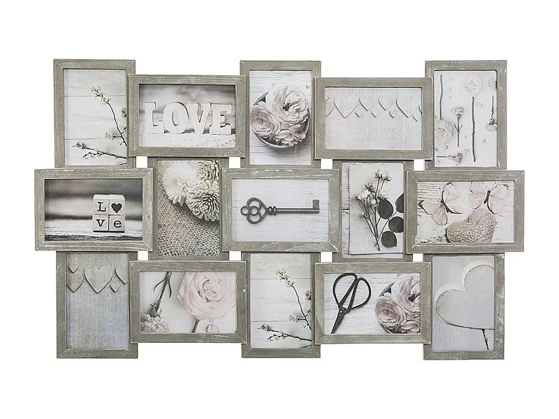 Cadre Pour 15 Photos Multicolore. 72,4x2,7x44,8cm