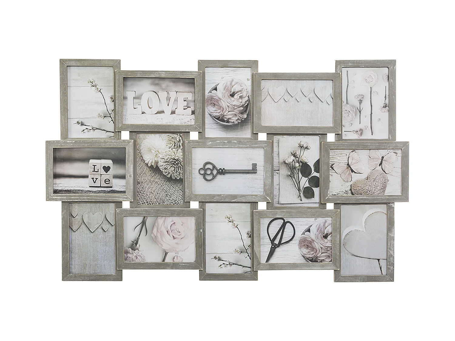 Cadre Pour 15 Photos Multicolore. 72,4x2,7x44,8cm