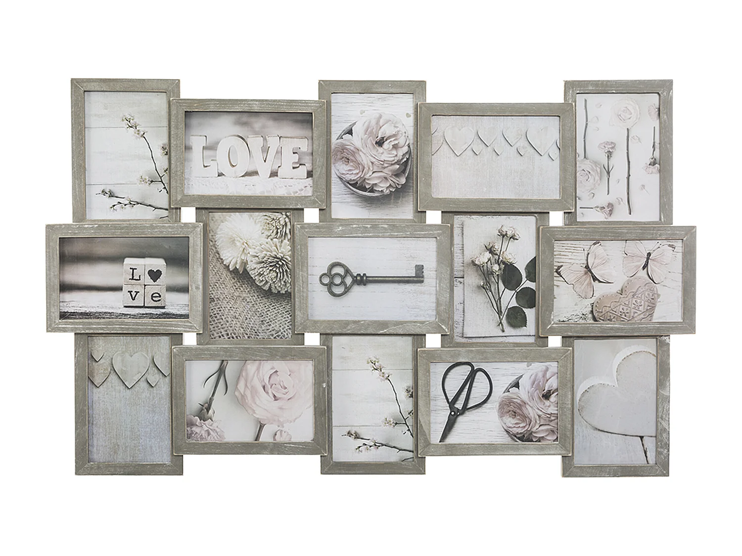 Cadre Pour 15 Photos Multicolore. 72,4x2,7x44,8cm