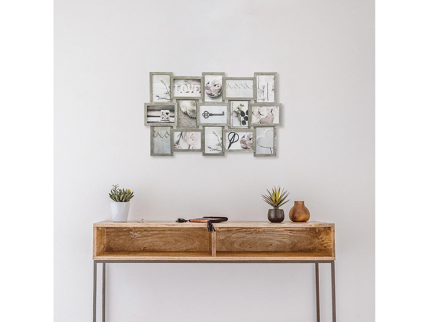 Cadre Pour 15 Photos Multicolore. 72,4x2,7x44,8cm