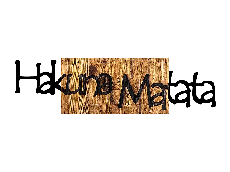 Accesorio decorativo de pared – 108 x 3 x 30 cm – Nogal negro y claro – Madera y metal