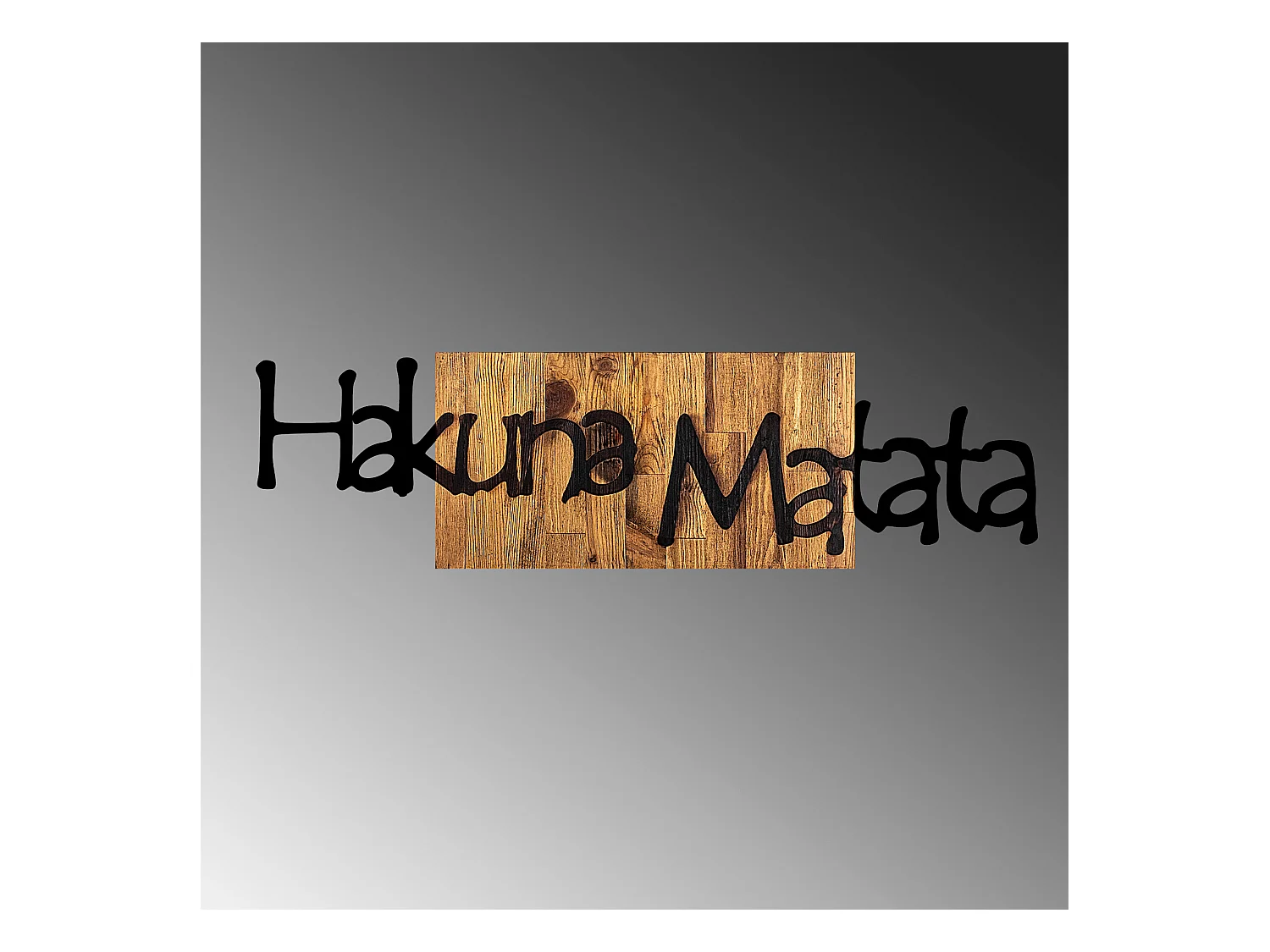 Accesorio decorativo de pared – 108 x 3 x 30 cm – Nogal negro y claro – Madera y metal