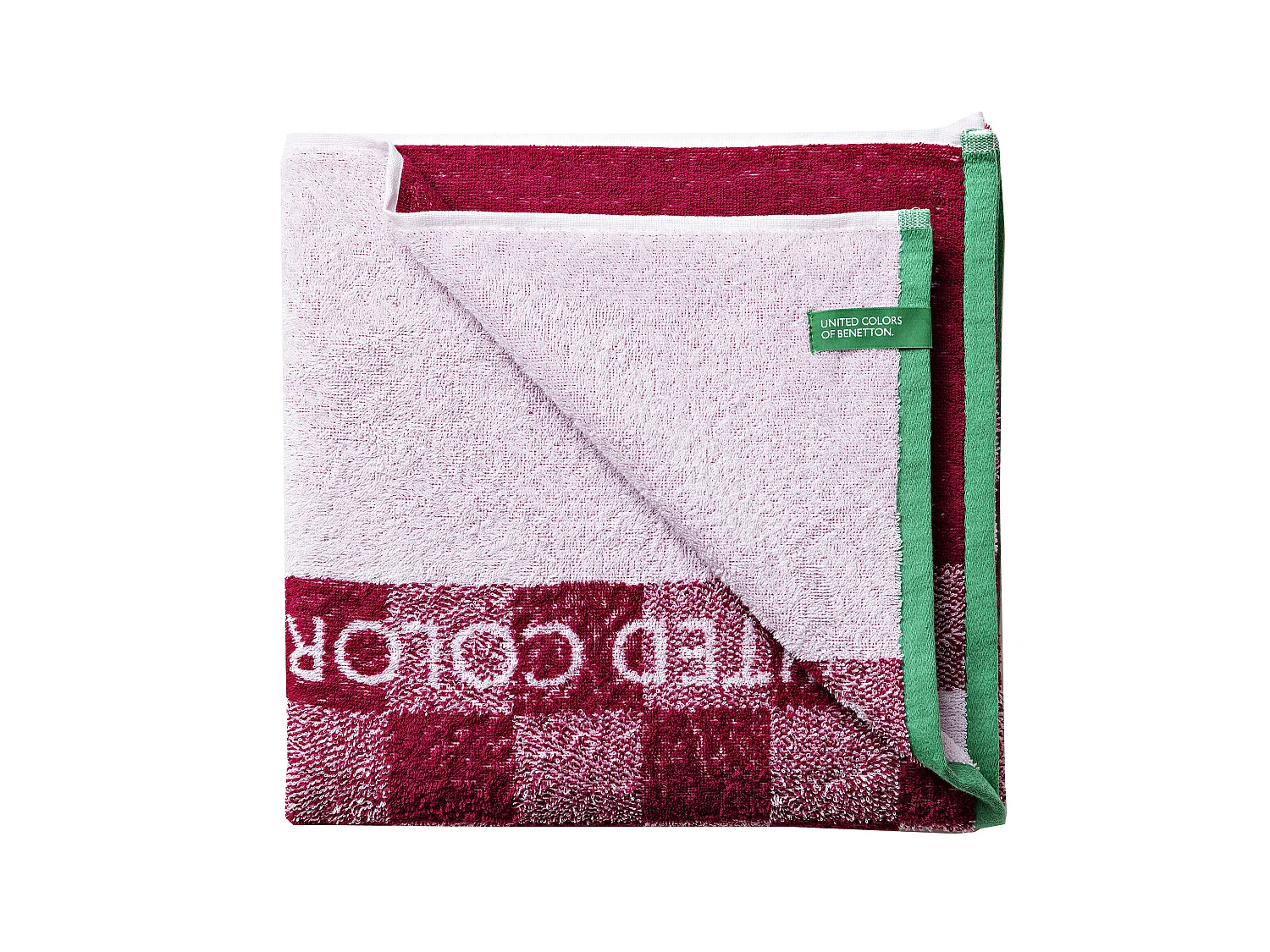 Serviette De Plage Enfant 70x140 Cm 450gsm 100% Coton Carrés Rose Kids