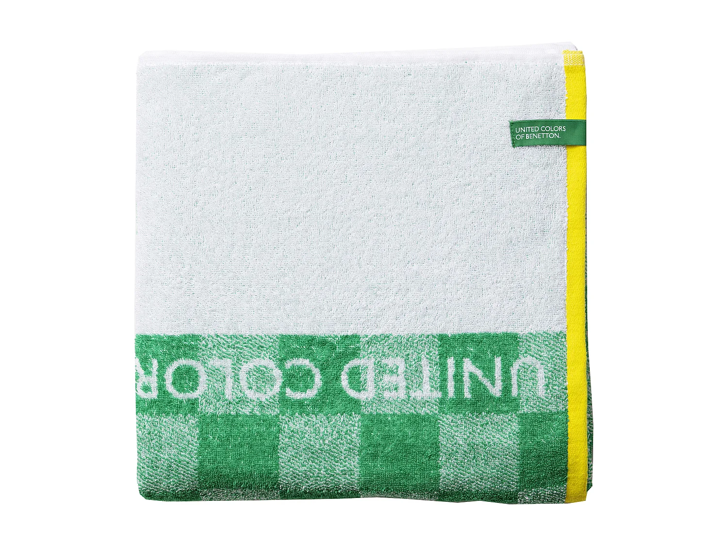 Serviette De Plage Garçon 70x140 Cm 450gsm 100% Coton Carreaux Vert Enfant