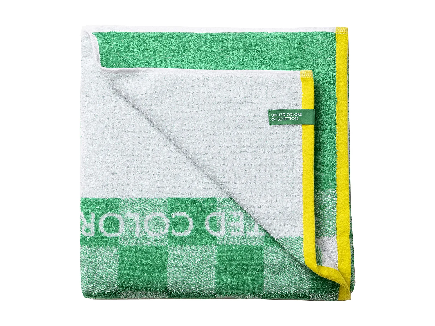 Serviette De Plage Garçon 70x140 Cm 450gsm 100% Coton Carreaux Vert Enfant