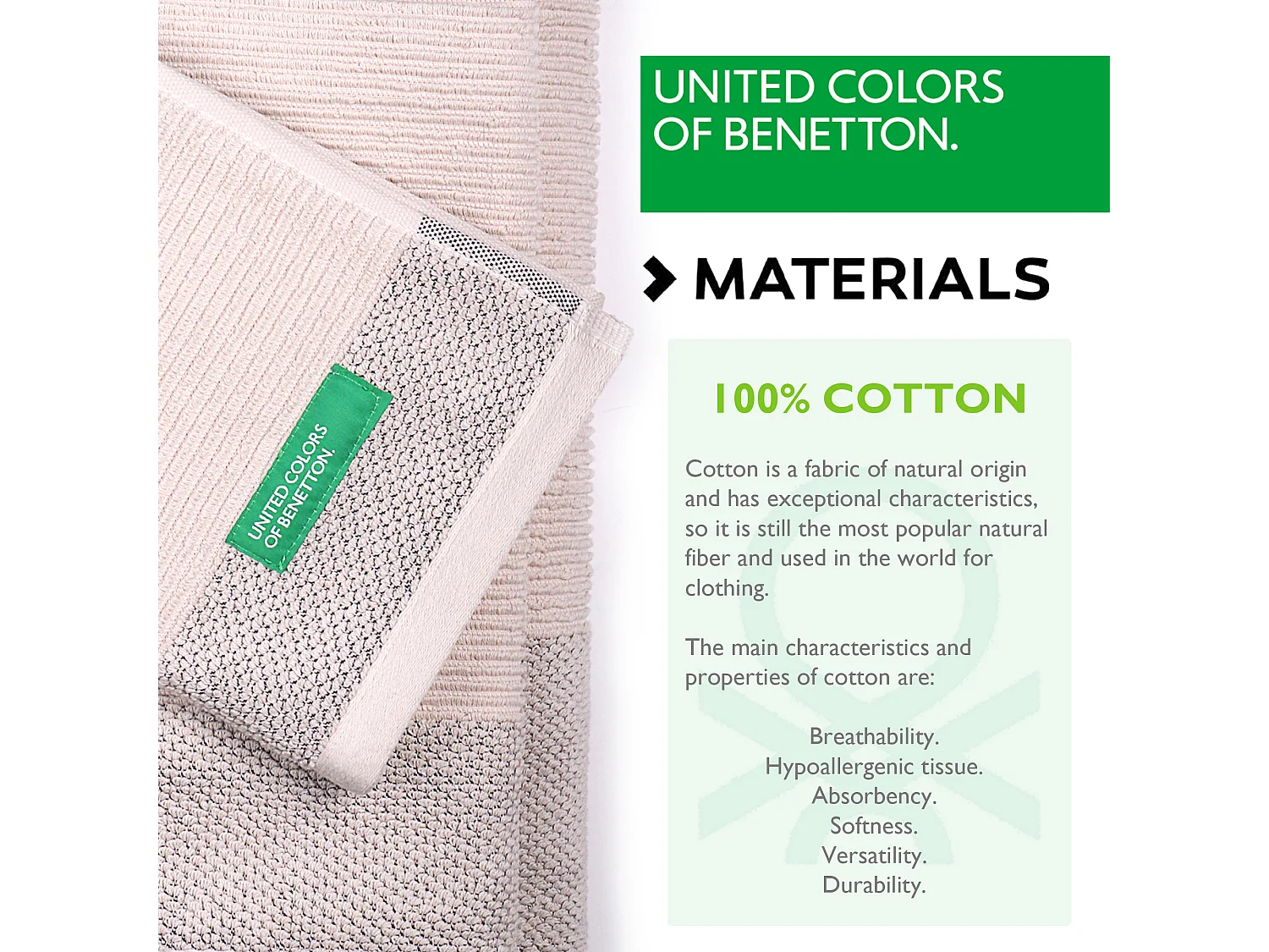 Set 3pcs Serviettes De Bain (30x50+50x90+70x140 Cm) 450 G/m2 100%coton Beige Casa Benetton