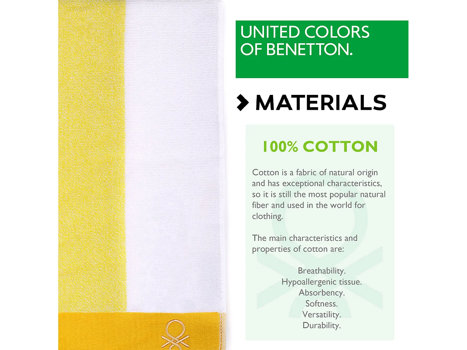 Serviette De Plage 90x160 Cm 450gsm Terry 100%coton Jaune Casa Benetton