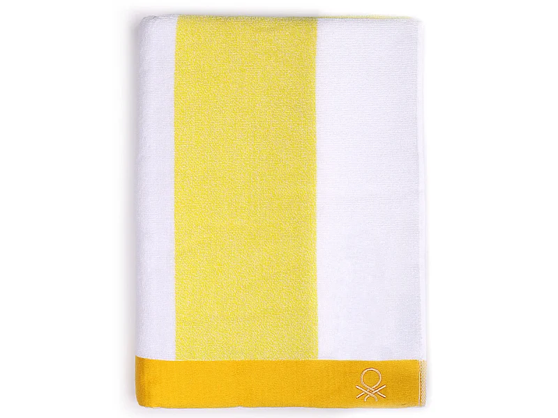 Serviette De Plage 90x160 Cm 450gsm Terry 100%coton Jaune Casa Benetton