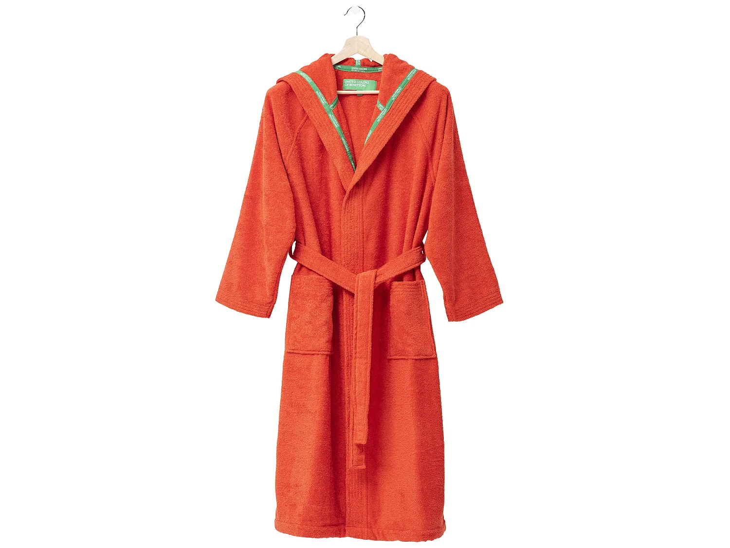 Peignoir Capuche 100% Coton Rouge L/xl 360 Gsm