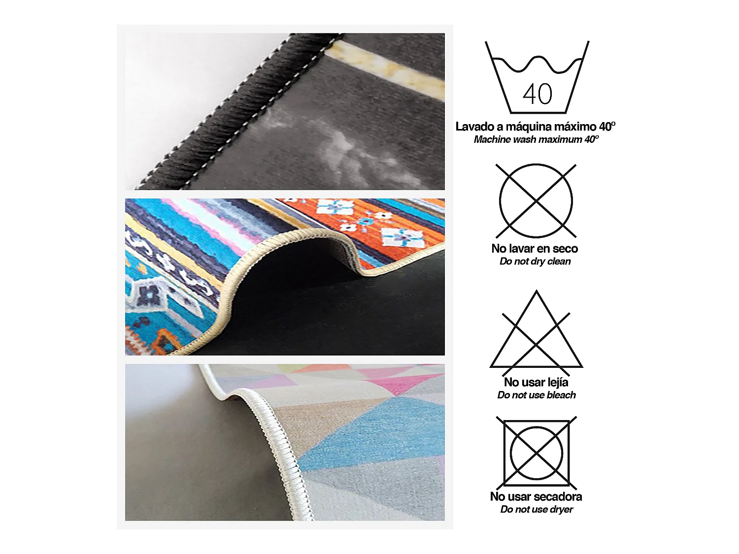 Tapis Polyester Imprimé 100 X 200 Cm