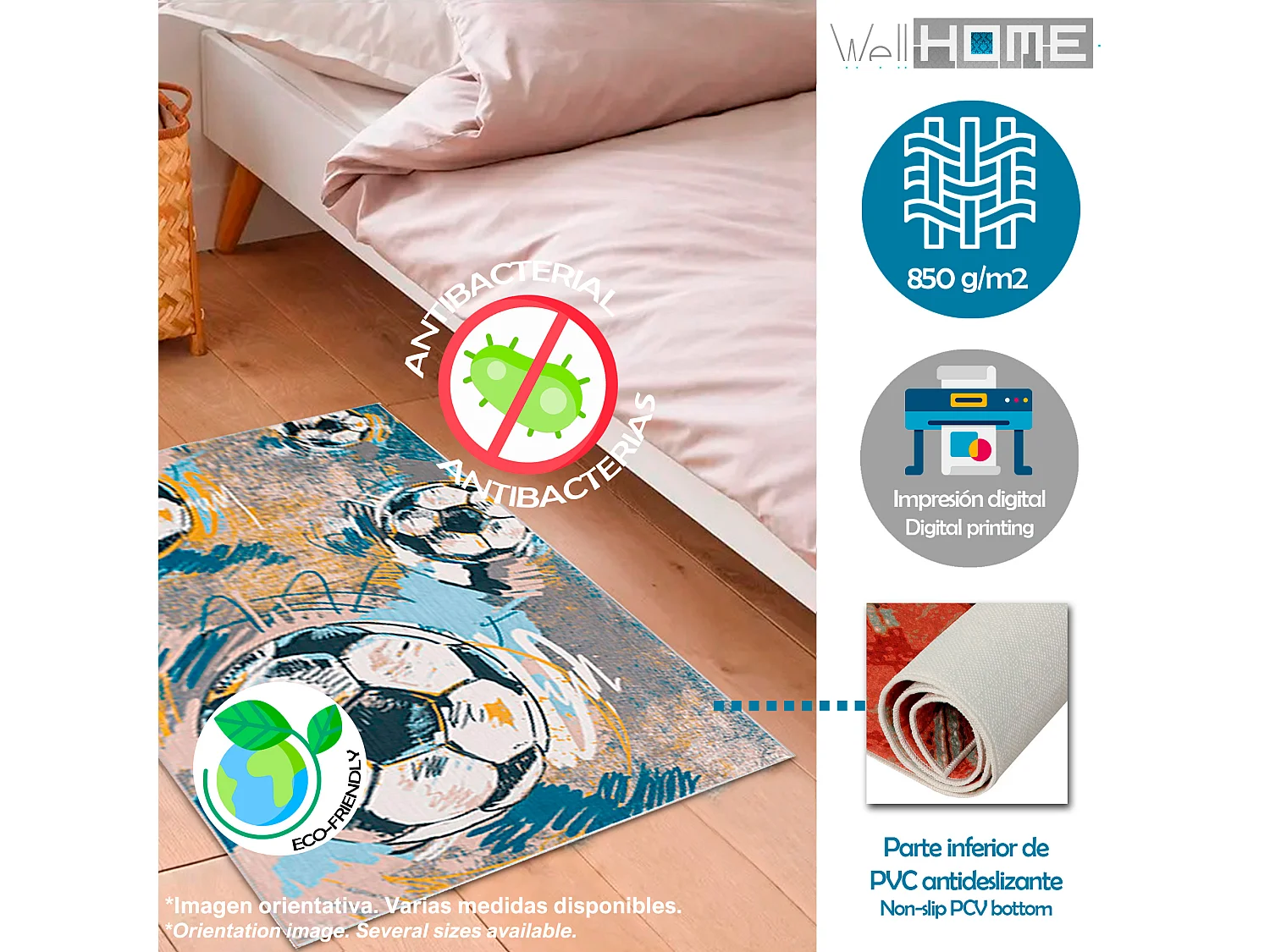 Tapis Polyester Imprimé 100 X 150 Cm