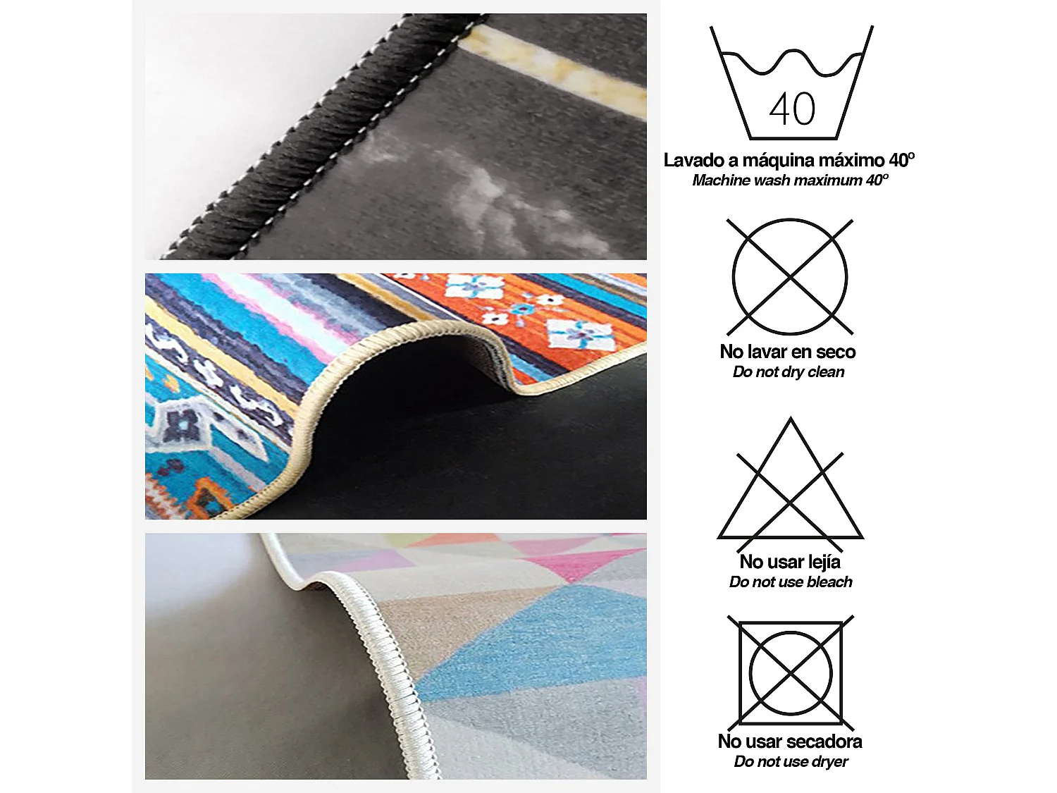 Tapis Polyester Imprimé 100 X 150 Cm