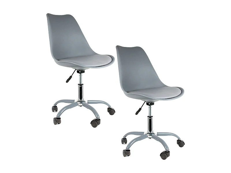2 Chaise de bureau à roulettes, Gris