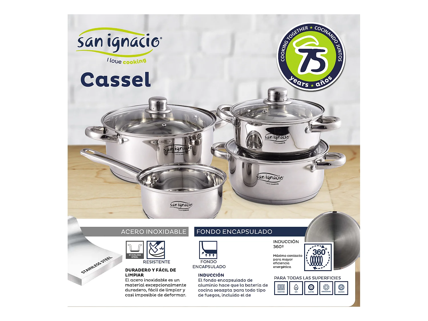 Batterie 7pc inox ind cassel sg