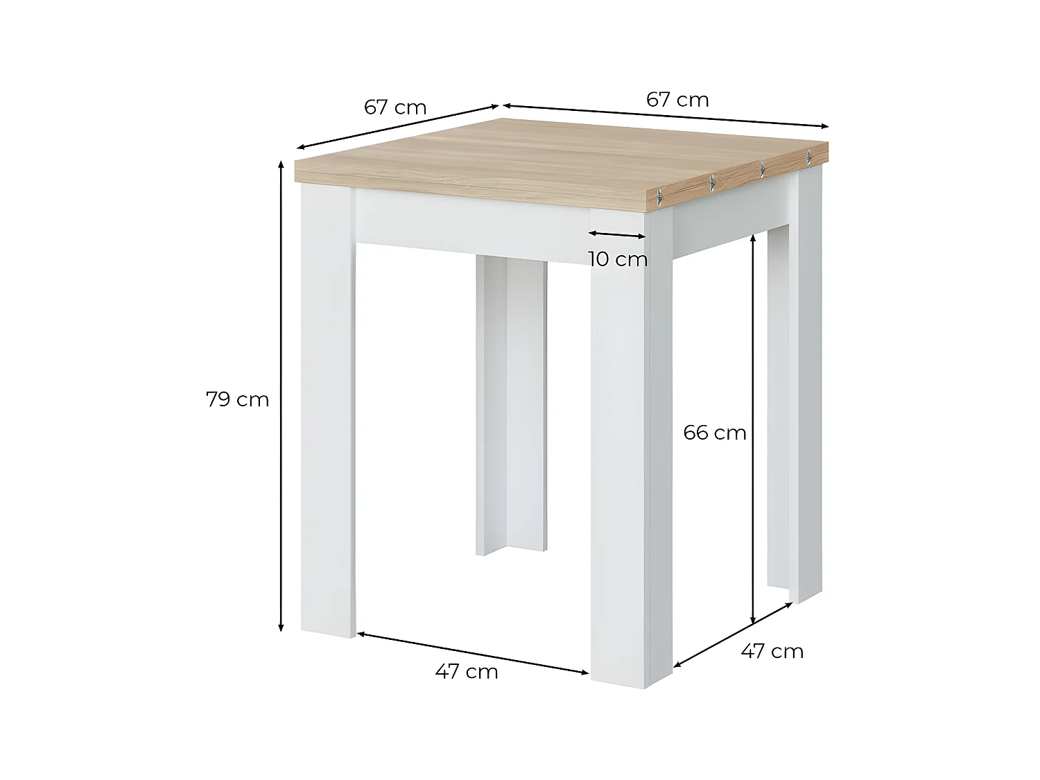 Table extensible système d'ouverture en livre - L67 cm