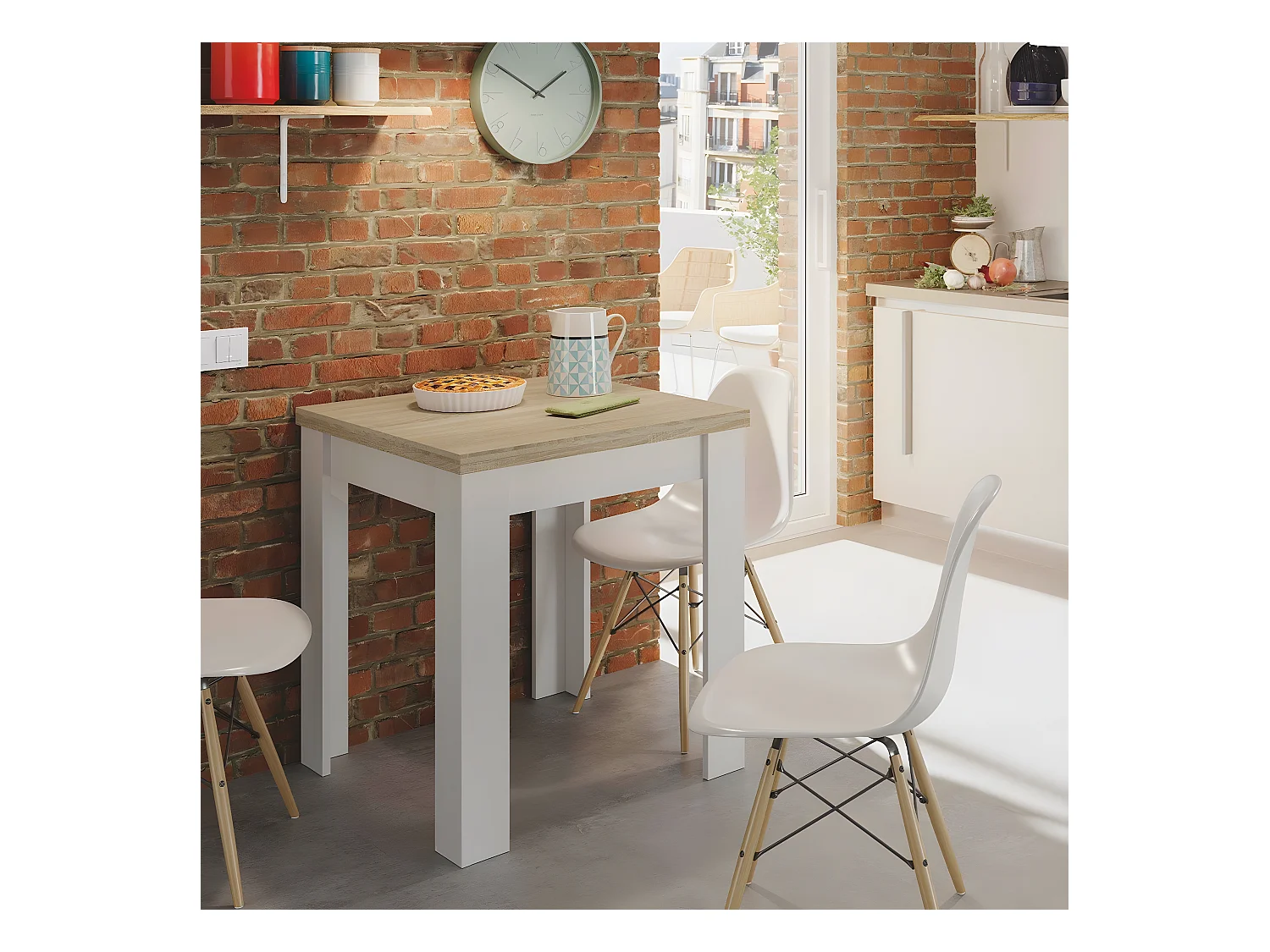Table extensible système d'ouverture en livre - L67 cm