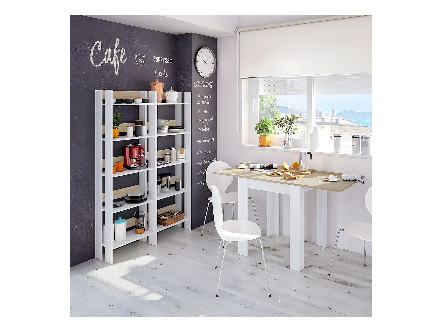 Table extensible système d'ouverture en livre - L67 cm