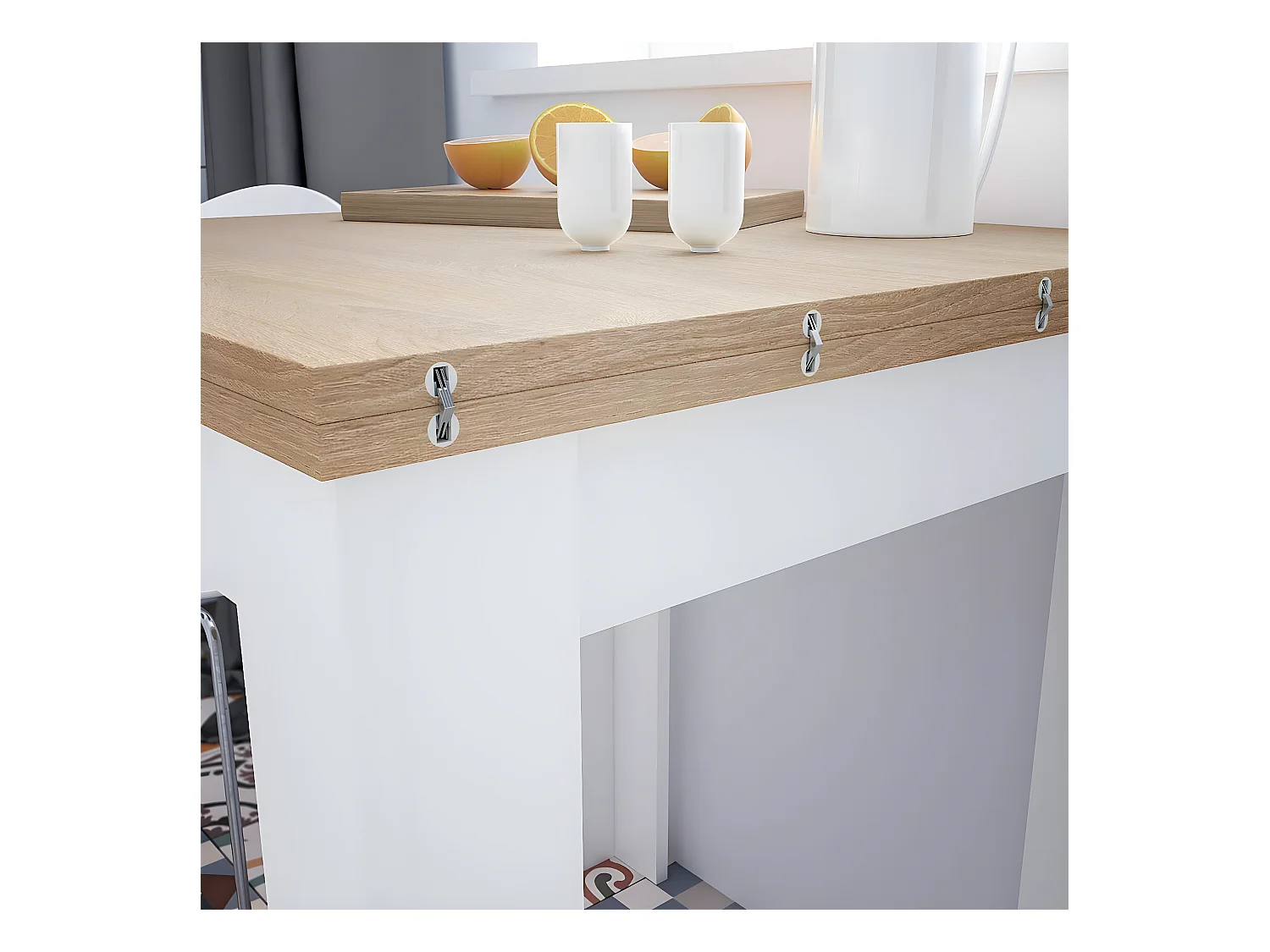 Table extensible système d'ouverture en livre - L67 cm