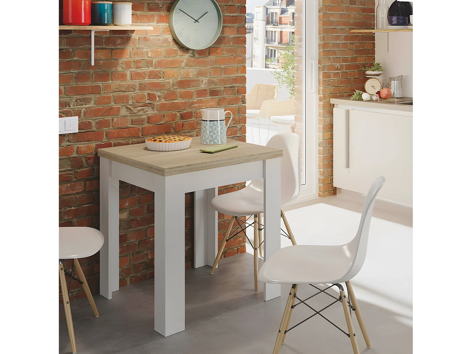 Table extensible système d'ouverture en livre - L67 cm