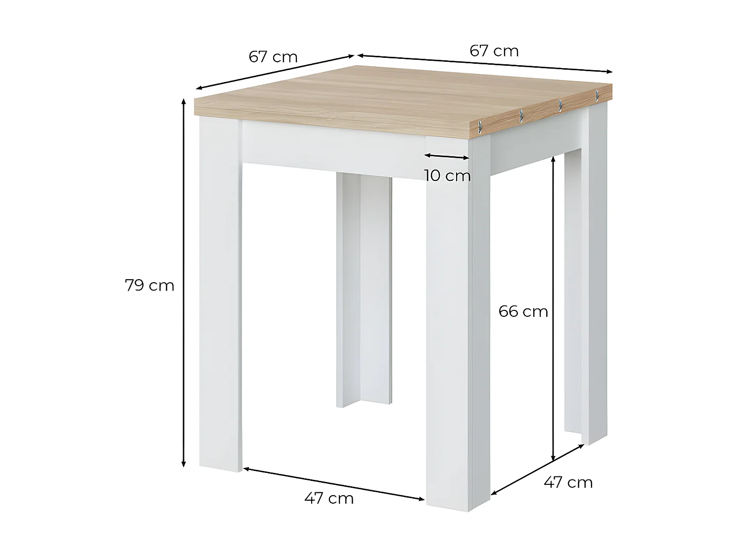 Table extensible système d'ouverture en livre - L67 cm