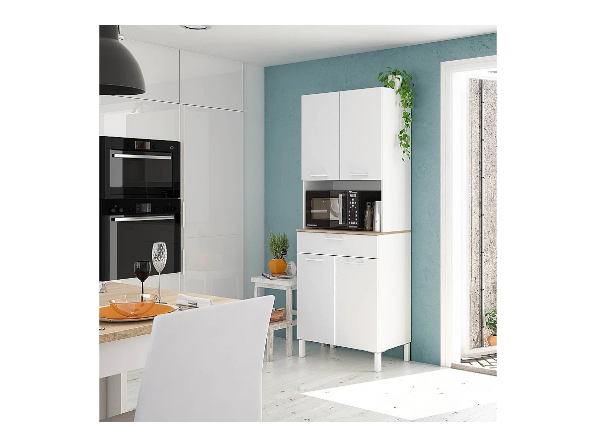 Küchenbuffet mit 4 Türen, 1 Schublade und 1 offenes Fach H186 cm - Kira