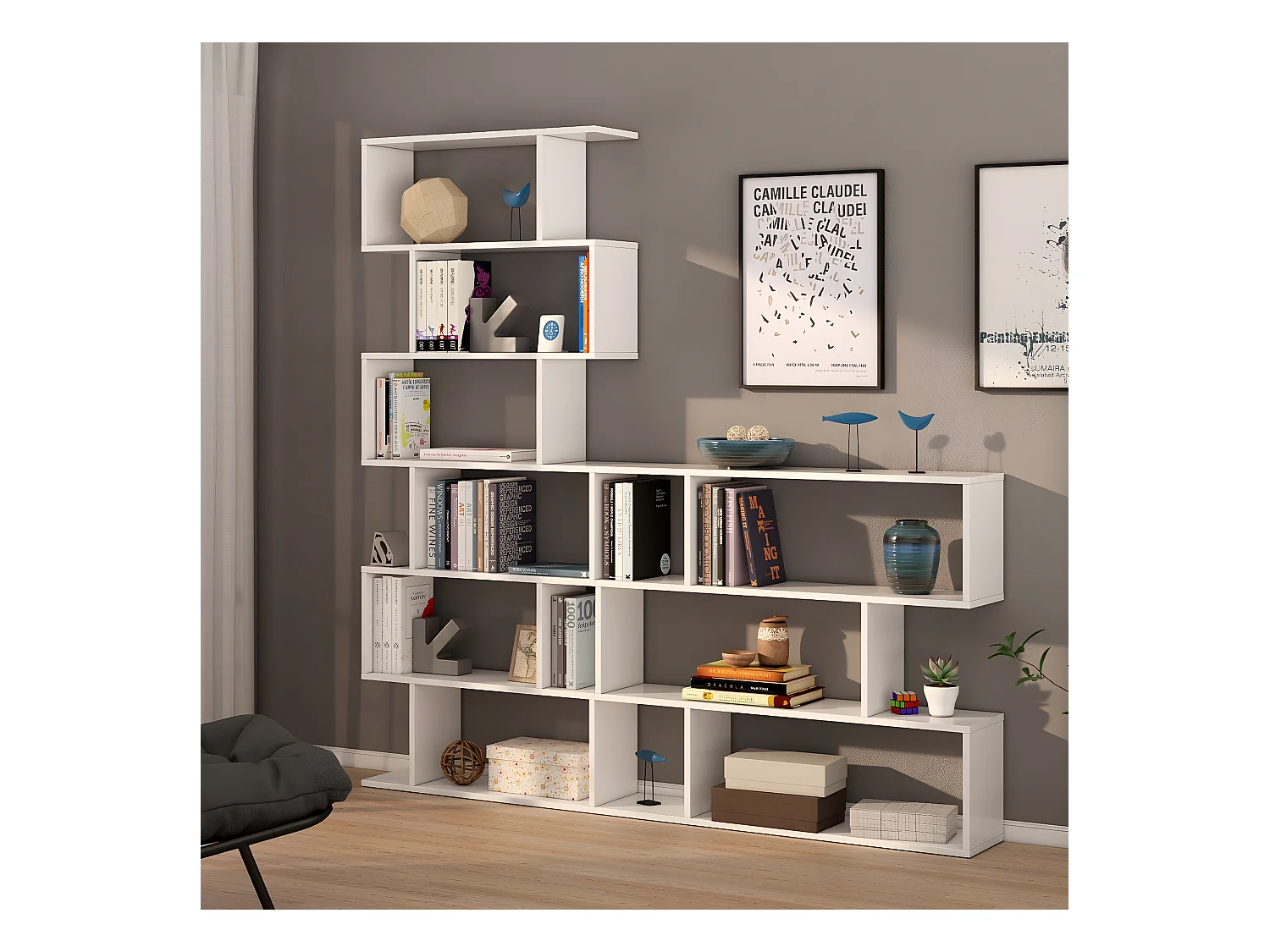 Bibliothèque avec 6 niveaux H192 cm - Athena