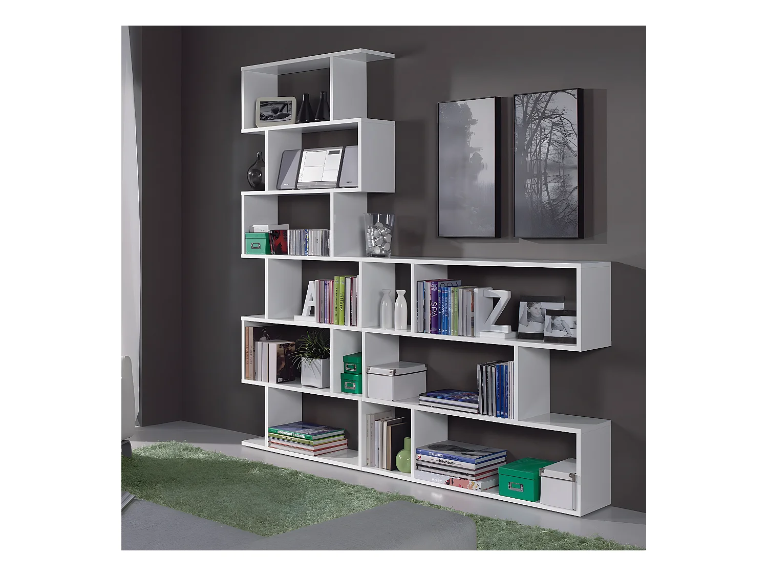 Bibliothèque avec 6 niveaux H192 cm - Athena