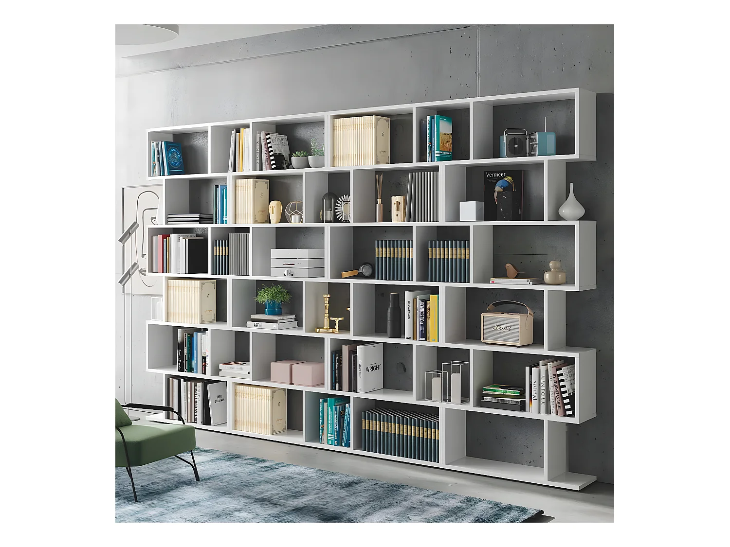 Bibliothèque avec 6 niveaux H192 cm - Athena