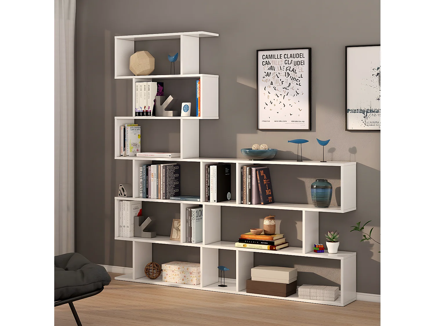 Bibliothèque avec 6 niveaux H192 cm - Athena