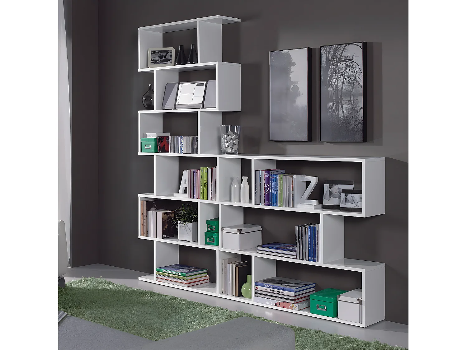 Bibliothèque avec 6 niveaux H192 cm - Athena