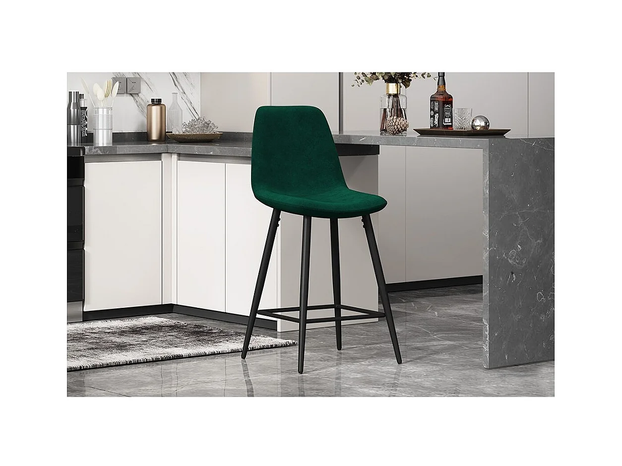 Fluwelen BOYLD barkruk, groene kleur