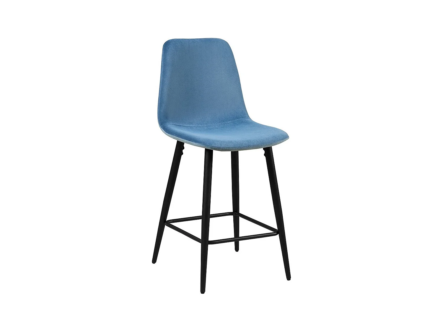 Chaise de comptoir en velours BOYLD, coloris bleu clair