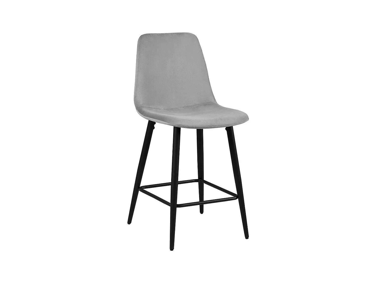 Chaise de comptoir en velours BOYLD, coloris gris