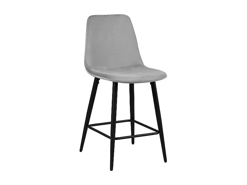 Fluwelen barkruk BOYLD, grijskleurig