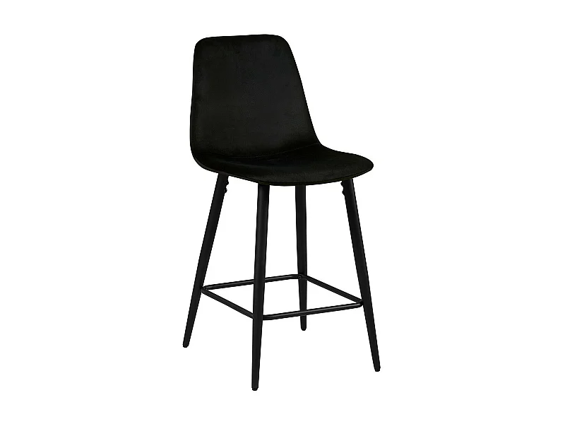 Silla de mostrador de terciopelo BOYLD, color negro.