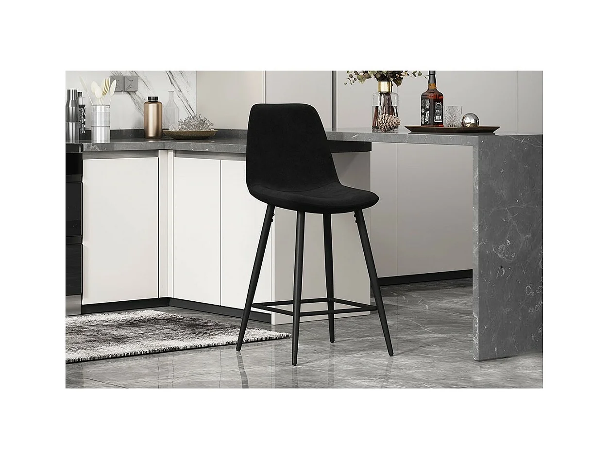 Cadeira de balcão em veludo BOYLD, cor preta