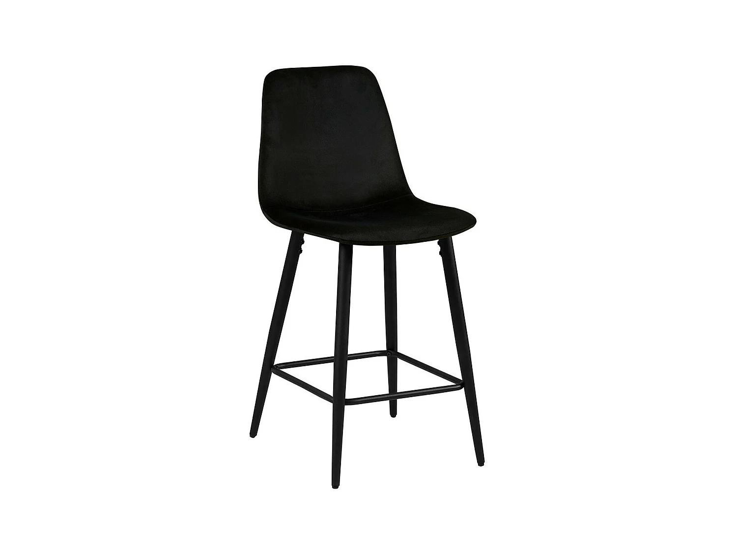 Chaise de comptoir en velours BOYLD, coloris noir