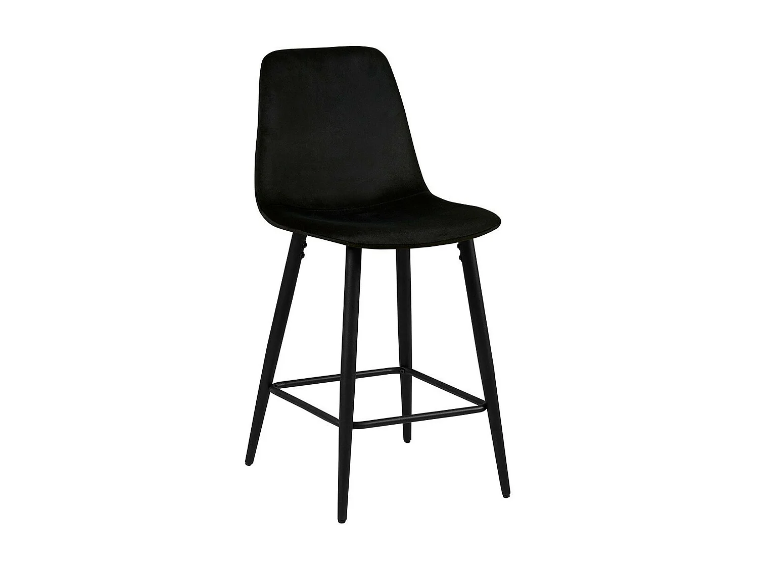 Silla de mostrador de terciopelo BOYLD, color negro.