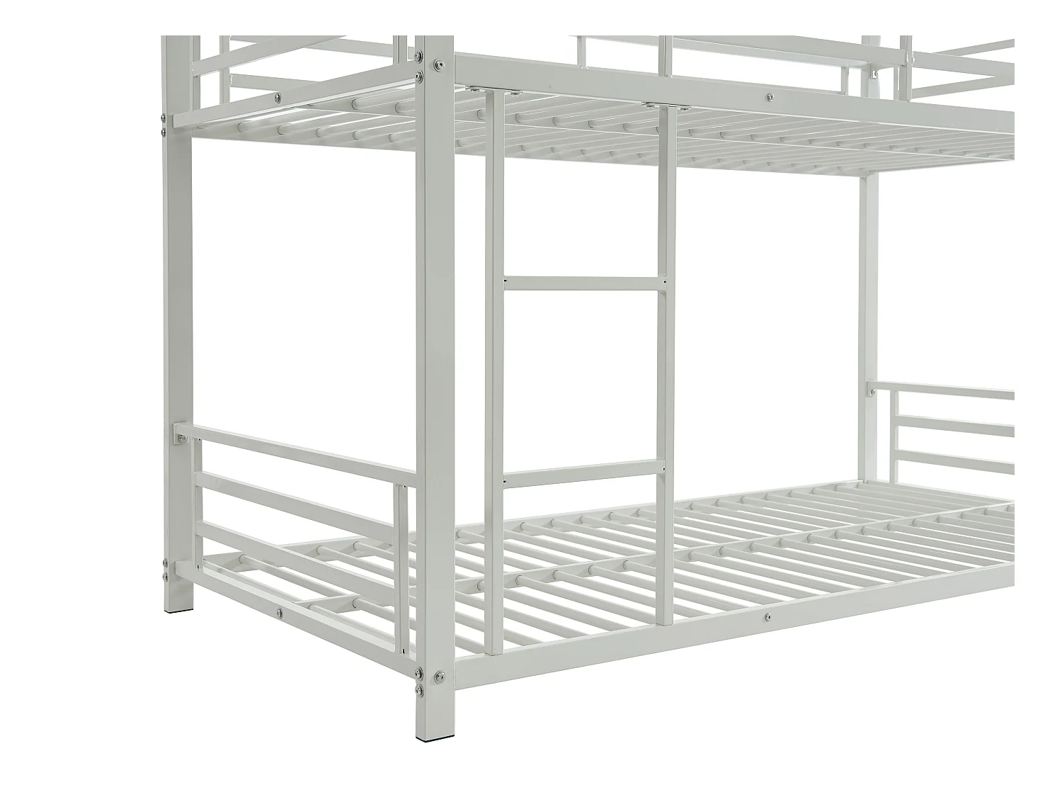 Etagenbett - 3 Personen - 3 x 90 x 190 cm - Metall - Weiß - ELOUAN III