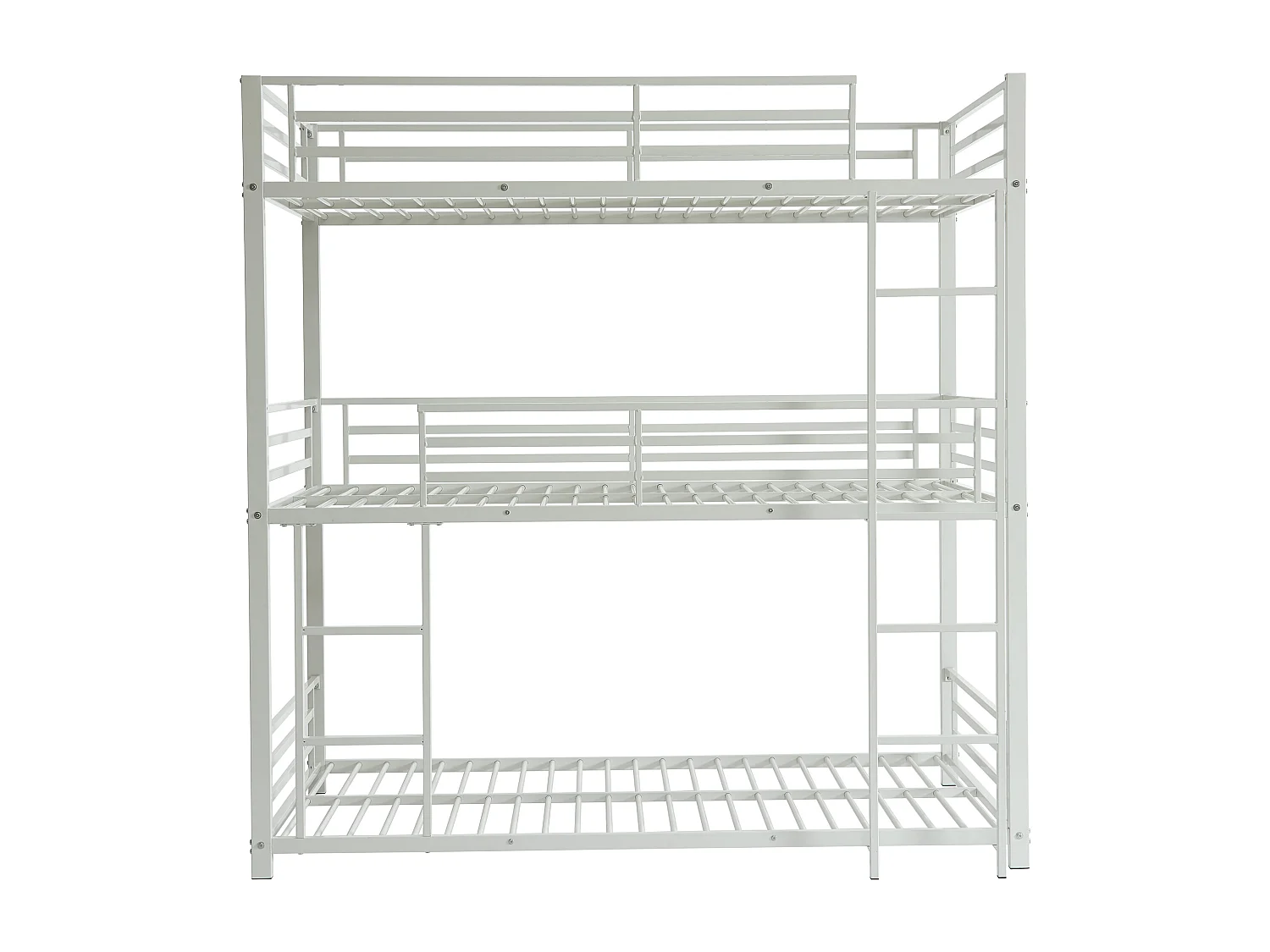 Trekøyeseng 3 x 90 x 190 cm i hvitt metall ELOUAN III