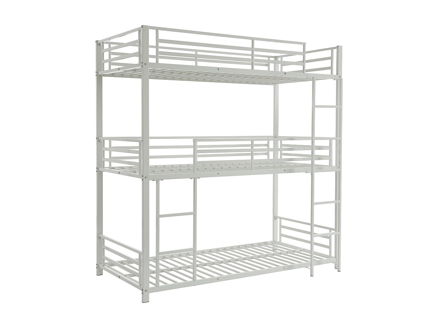 Etagenbett - 3 Personen - 3 x 90 x 190 cm - Metall - Weiß - ELOUAN III günstig online kaufen