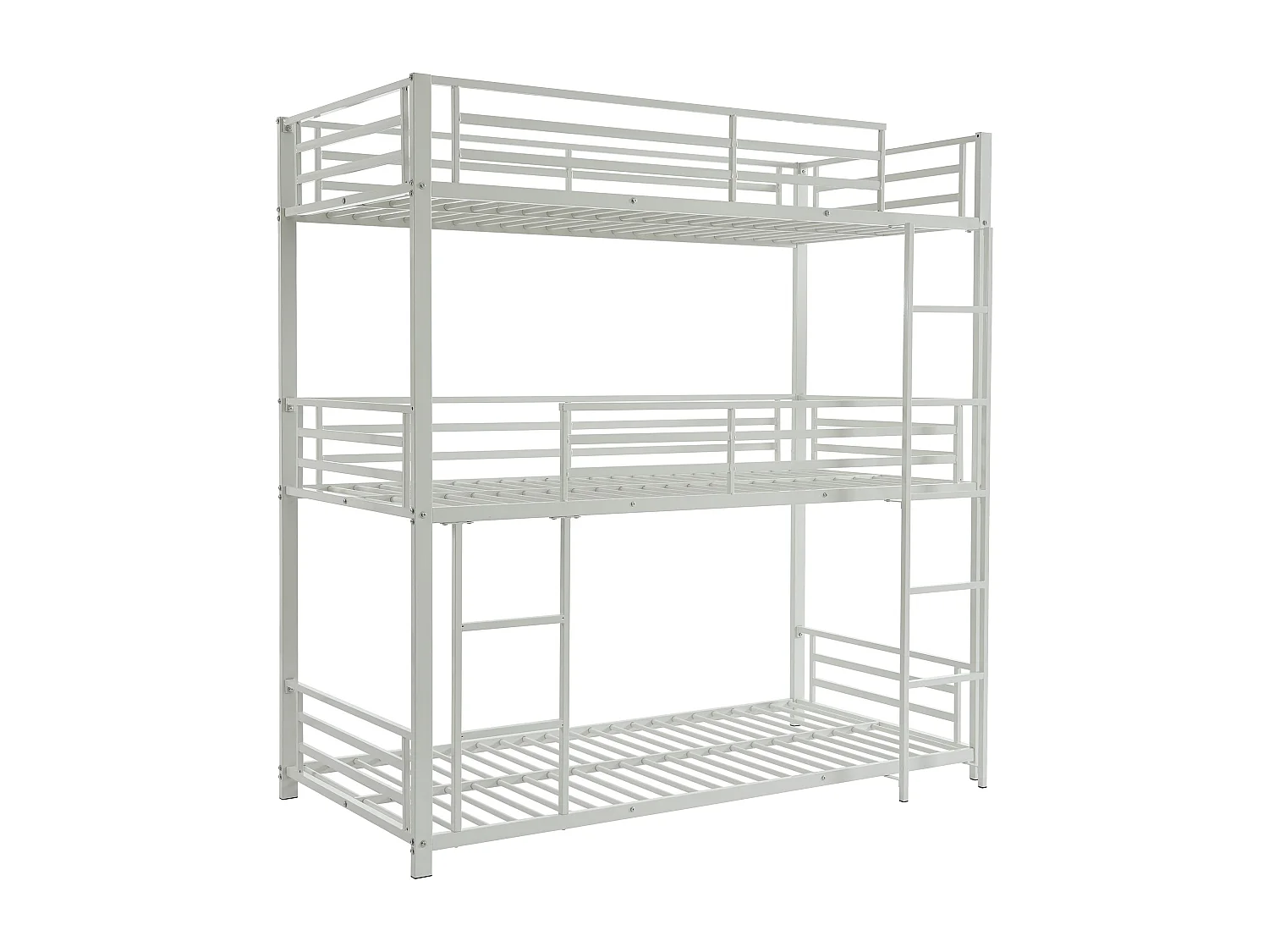 Trekøyeseng 3 x 90 x 190 cm i hvitt metall ELOUAN III