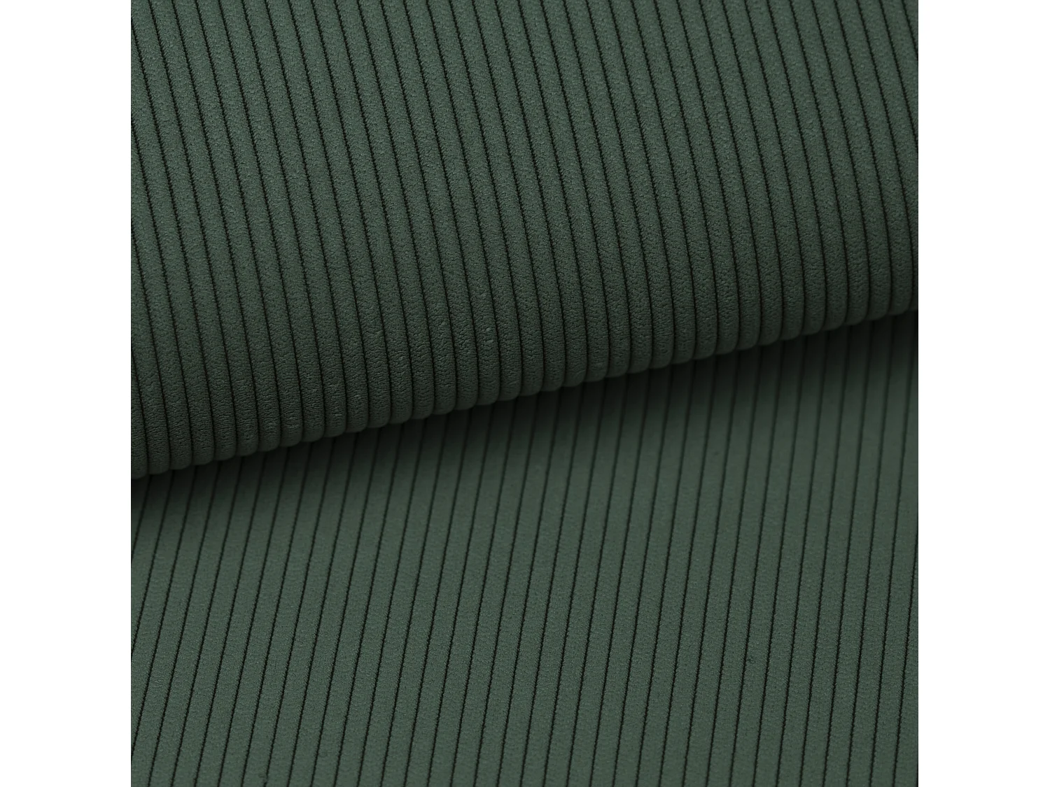 Ecksofa mit Schlaffunktion - Ecke rechts - Feincord - Tannengrün - TEODORA